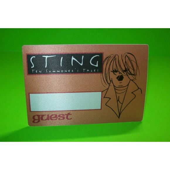 Sting Ten Summoner's Tales Backstage Pass Concert Tour Original 1994 Pop Rock - Picture 1 of 12